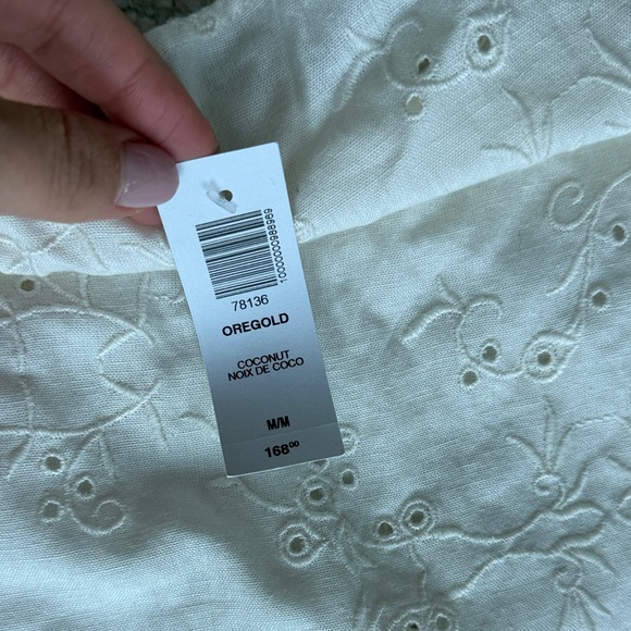 Aritzia Cream Eyelet Dress with Puff Sleeves - Picture 2 of 5